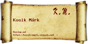 Kosik Márk névjegykártya